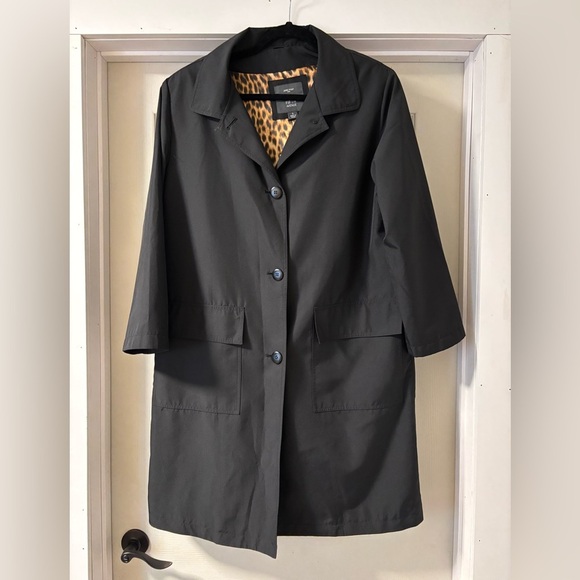 Jane Post for Saks 5th Avenue Long Duster Coat Size Small Black - Picture 1 of 8
